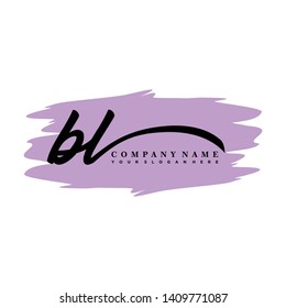 BL initial signature logo. handwriting logo template vector,