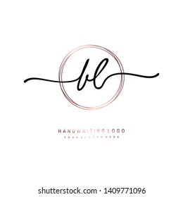 BL initial signature logo. handwriting logo template vector,