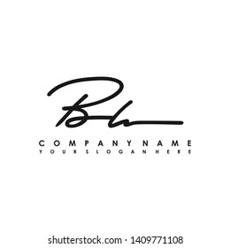 BL initial signature logo. handwriting logo template vector,