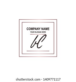 BL initial signature logo. handwriting logo template vector,