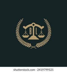 BL initials for law firm logo icon design vector image