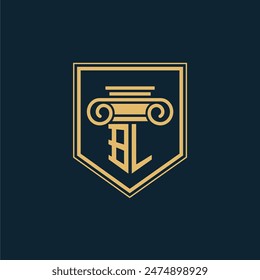 BL Initials Law Firm Logo Lawyer logo with creative law element