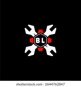 BL Initials Vektor Stok Otomotif Logo Design