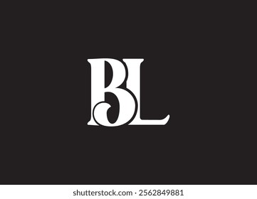 BL latter ligature typography logo design template
