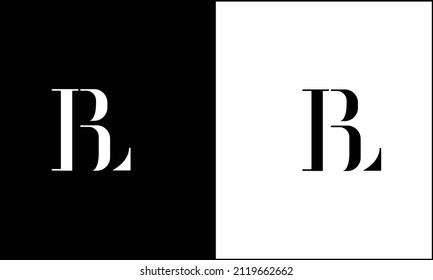 BL, LB Abstrakte Buchstaben Logo Monogramm