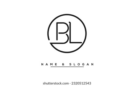 BL,  LB  Abstract  Letters  Logo Monogram