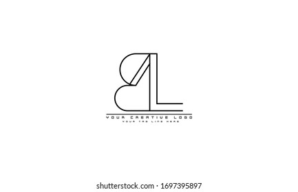 BL LB abstract vector logo monogram template