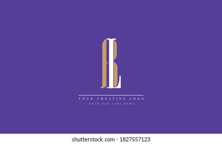BL LB abstract vector logo monogram template