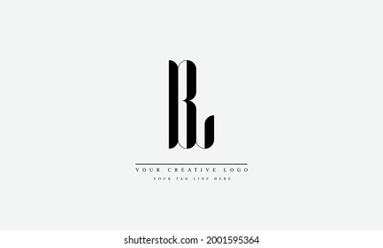 BL LB B L abstract vector logo monogram template