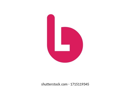 bl or lb and b, l Lowercase Letter Initial Logo Design, Vector Template