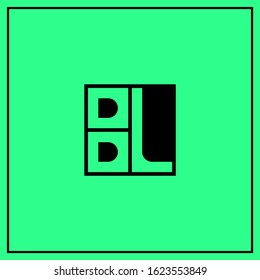 BL, LB, B and L, L and B, Uppercase Letter Initial flat and clean Logo Design Template Vector Illustration - minimal concept