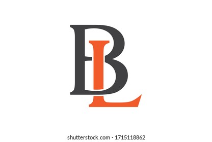 BL or LB and B, L Uppercase Letter Initial Logo Design, Vector Template