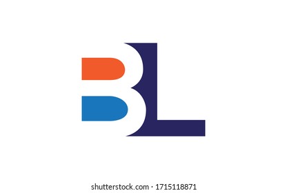 BL or LB and B, L Uppercase Letter Initial Logo Design, Vector Template