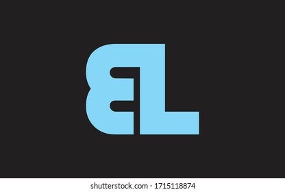 BL oder LB und B, L Uppercase Letter Initial Logo Design, Vektorillustration Template