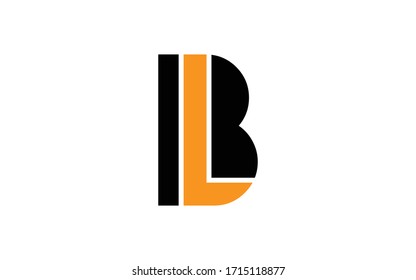 BL or LB and B, L Uppercase Letter Initial Logo Design, Vector Template