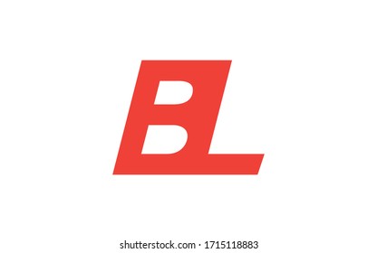 BL oder LB und B, L Uppercase Letter Initial Logo Design, Vektorillustration Template