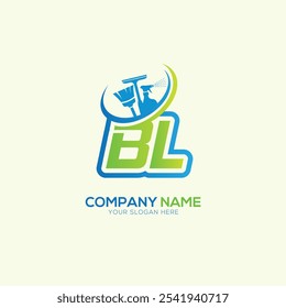 BL or LB Letter Local Cleaning vector logo. Cleaning service logo vector