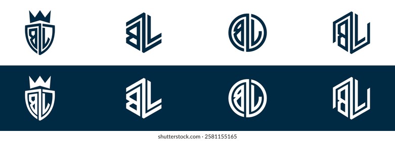 BL LB letter logo set design