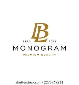 BL LB letter monogram identity logo for your business or brand. Alphabet initial symbol vector