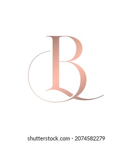 BL, LB monogram logo. Letter b, letter l typographic icon isolated on light background. Alphabet initials. Characters sign. Modern design, elegant, beauty, fashion style symbol. Decorative swirl.