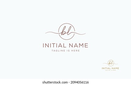 BL LB Signature initial logo template vector