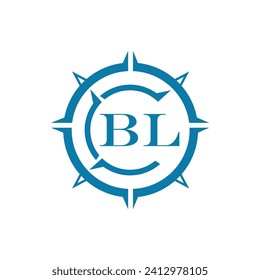 BL letter design. BL letter technology logo design on a white background.