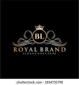 Letra BL Plantilla inicial de logotipo de marca lujosa.