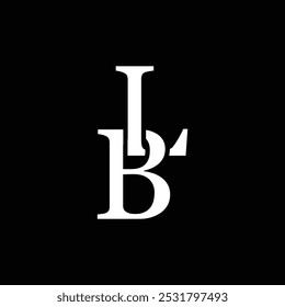 BL letter logo concept isolated on white background. LB Logo