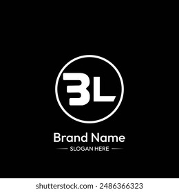 BL Letter Logo Design. Black Background.