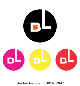 bl letter logo design with circle