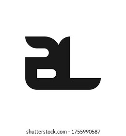 BL Letter Logo Design With Simple style