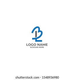 BL letter logo design template full vector