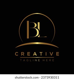 BL letter logo design template elements. BL letter vector logo.