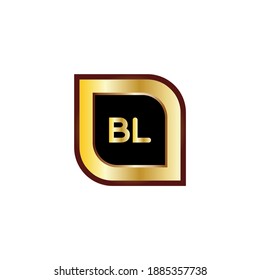 bl letter logo with gold gradient color