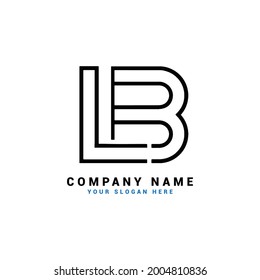 Logo de la letra BL, logotipo de la letra LB, logotipo de la letra B