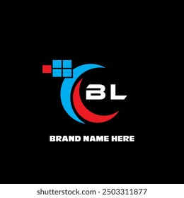 BL letter logo modern logo design on black color background
