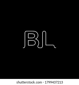 BL letter logo with nice black background.The nice white letter.