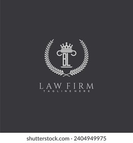 BL letter monogram logo for lawfirm with pillar  crown image design