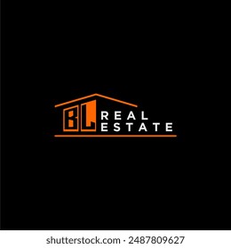 BL letter roof shape logo for real estate with house icon design