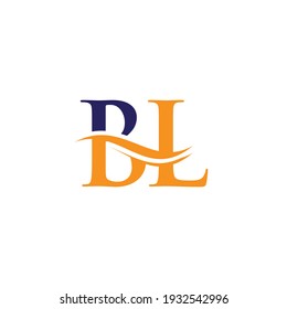 BL letter type logo design vector template. Abstract letter BL logo design with modern trendy