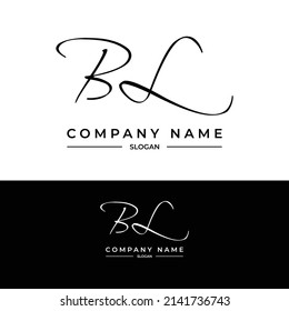 BL letters signature logo, Handwriting logo, Handwritten logo, BL, BL lettering, Letters BL