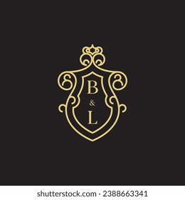 Vintage-Logo der BL-Linie in erstklassigem professionellem Design, das gut auf allen Printmedien drucken kann