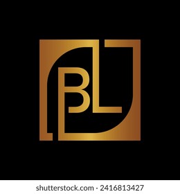 BL Logo Design Template Vector With Square Background.