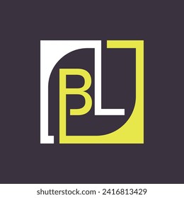 BL Logo Design Template Vector With Square Background.