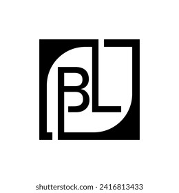 BL Logo Design Template Vector With Square Background.