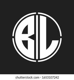 BL Logo initial with circle line cut design template