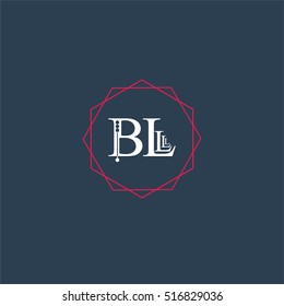 bl logo initial Letter, Abstract Polygonal Background Logo, design for Corporate Business Identity,flat icon Alphabet letter