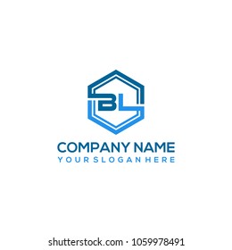 BL logo letter initial, Abstract polygonal Background Logo,