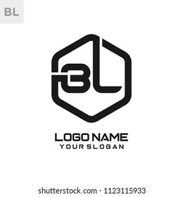 BL logo letter initial, Abstract polygonal Background Logo,