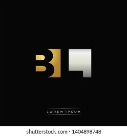 BL Logo Letter with Negative space and Gold combination silver color